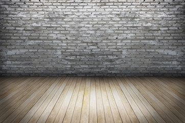 Texture of Old grunge wall and wooden floor