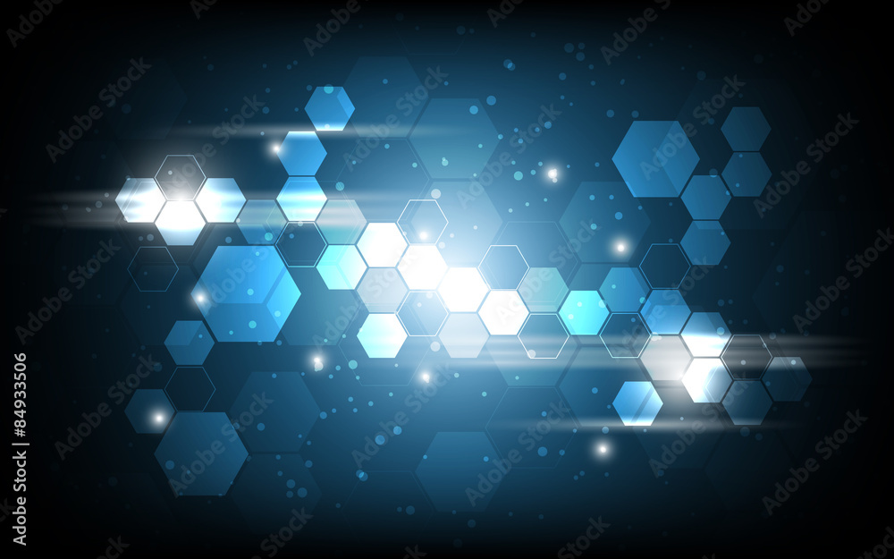 Poster vector abstract hexagon pattern technology concept background