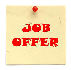 Notice inscribed JOB OFFER