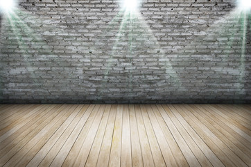 Texture of Old grunge wall and wooden floor