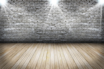 Texture of Old grunge wall and wooden floor