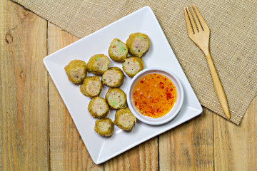 Deep Fried Chicken Roll, Thai food chinese style