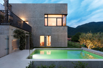 modern house with pool