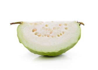 Guava Slice (tropical fruit) on white background