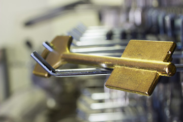 Blank golden key for cutting