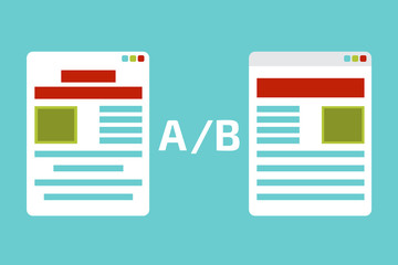 A-B comparison. Split testing. Concept  vector illustration