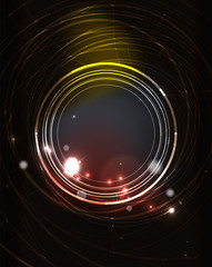 Glowing circle in dark space