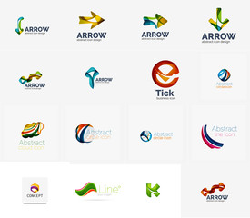 Set of universal company logo ideas, business icon collection