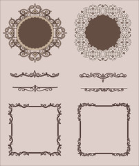 Vector Set of Calligraphic Design Elements and Page Decoration