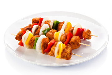 Kebab - grilled meat and vegetables 