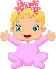 Cartoon happy baby posing