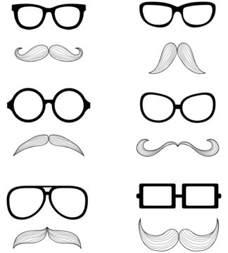 A set of glasses and a mustache