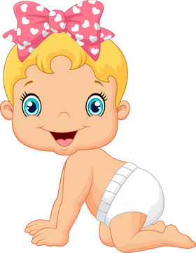 Cartoon Happy Baby Crawl