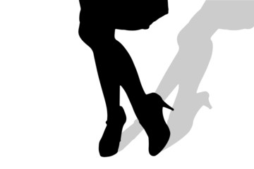 Vector silhouette of female feet.