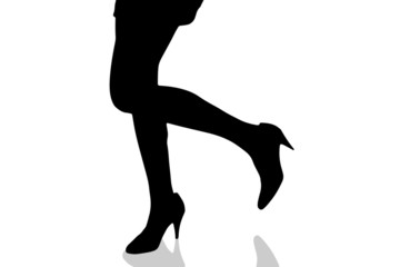 Vector silhouette of female feet.
