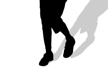 Vector silhouette of female feet.