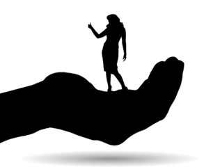 Vector silhouette of a woman.