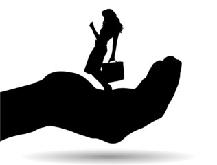Vector silhouette of a woman.