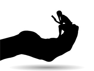 Vector silhouette of a woman.