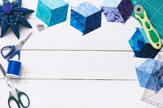 Accessories for patchwork top view
