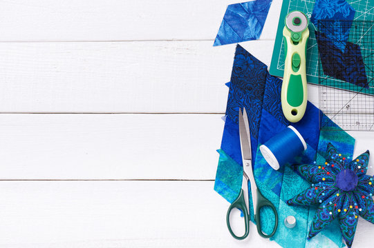 Accessories for patchwork top view