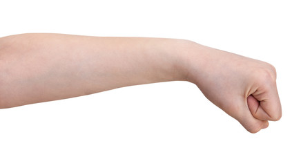 hand gesture - child punches isolated on white