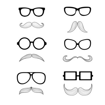 A set of glasses and a mustache