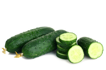 Fresh cucumbers isolated