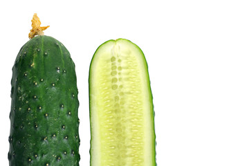 Fresh cucumbers isolated
