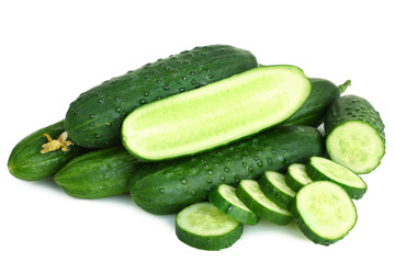 Fresh cucumbers isolated