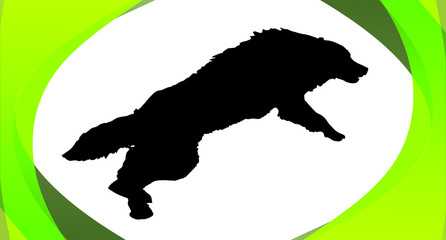 Vector silhouette of a dog.