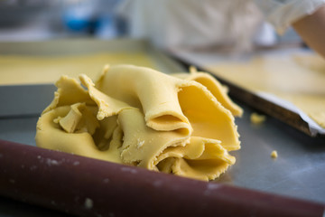Freshly Cut Pie Crusts and Roller