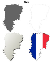 Aisne (Picardy) outline map set