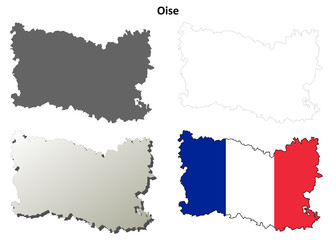 Oise (Picardy) outline map set
