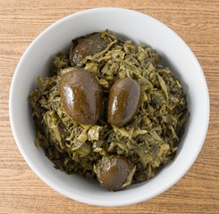 A Bowl of Delicious Chopped Pickled Cabbage