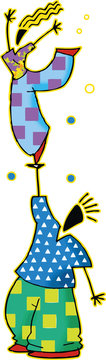 personnage fun, cirque et acrobate