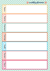 Weekly planner colorful frame