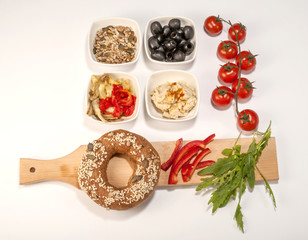 Fresh Bagel and vegetable