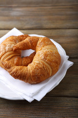 Two delicious croissants on a plate