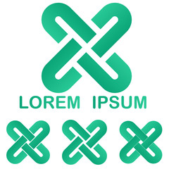 Obraz premium Curved line logo design set