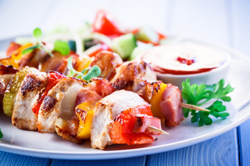 Grilled meat and vegetables 