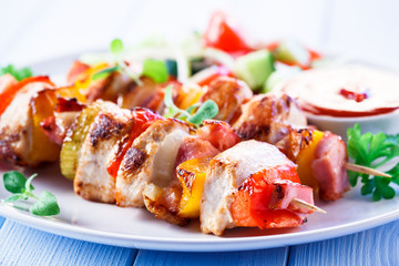 Grilled meat and vegetables 