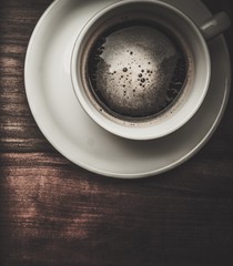 Coffee cup on a wooden table