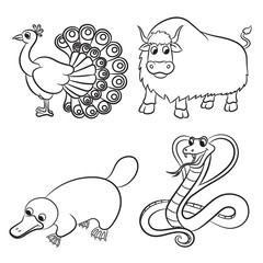 Cute animals collection. Vector illustration.
