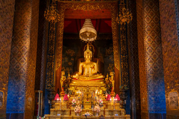 Buddha Statue at Wat Bovorn (Bowon) in Bangkok, Thailand