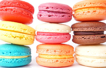 Close up to colorful macaroon cookies,selective focus