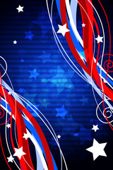 Patriotic Background. 
Elements are in separate layers and grouped. Very easy to edit, It contains EPS10 with large resolution JPG.