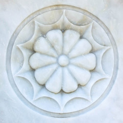 Fototapeta na wymiar Marble carving beautiful flowers