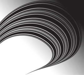 Naklejka premium black and white mobious wave stripe optical design