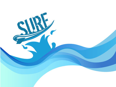 surf on wave background water waves vector design